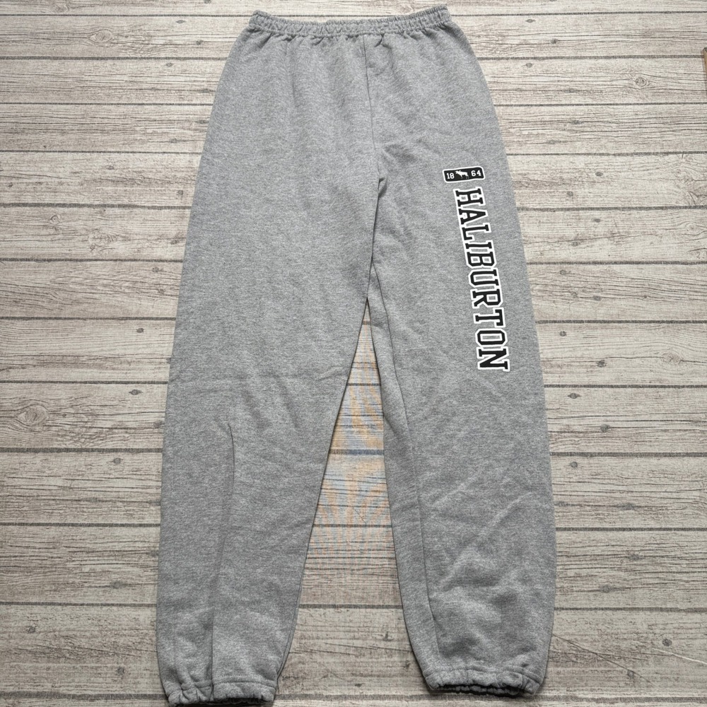 Y2K Haliburton Sweatpants Men's Large Gray Heavyweight Relaxed Fleece Athletic